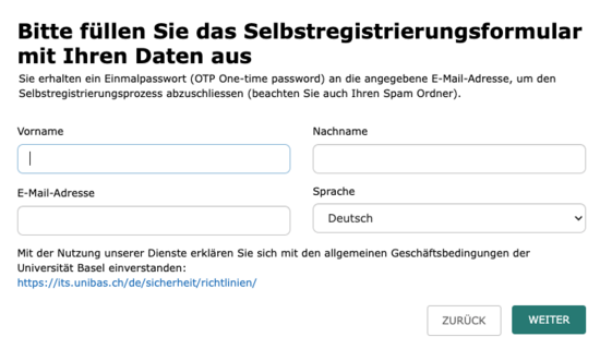 Daten ausfüllen
