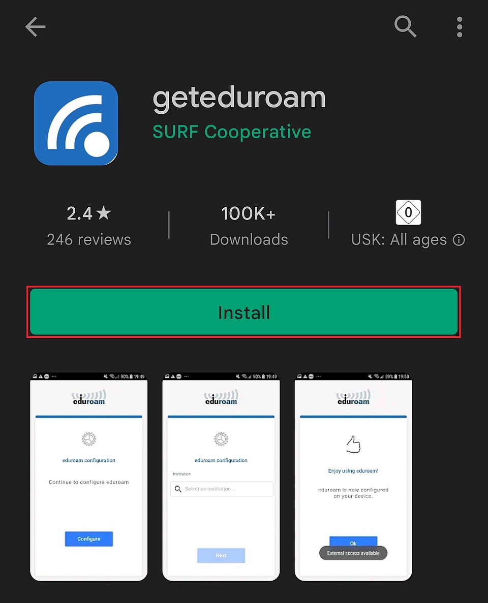 Install geteduroam