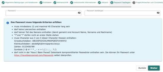Passwort festlegen