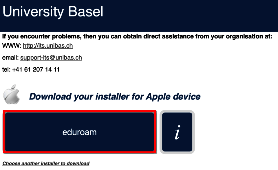 click on eduroam