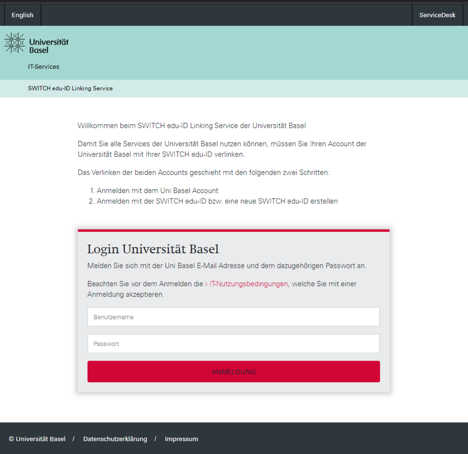 SWITCH edu-ID Linking Service
