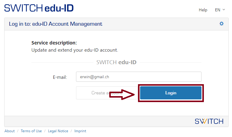 Anmelden mit Ihrem Switch edu-ID Konto